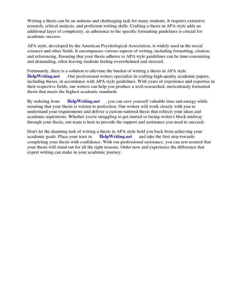 Thesis Template Apa Style | PDF | Apa Style | Thesis