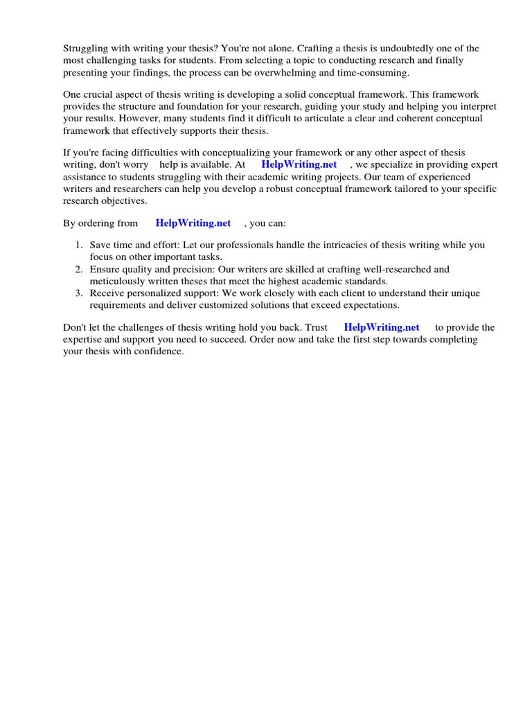 Sample Of Conceptual Framework In Thesis Writing | PDF | Conceptual ...
