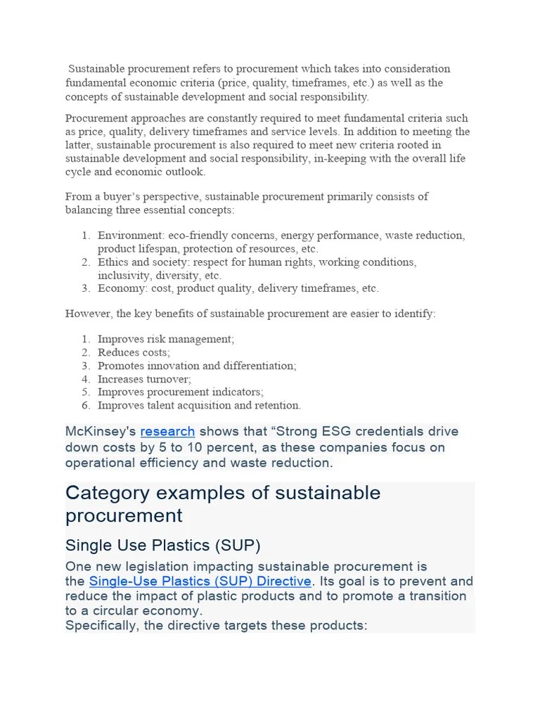 Sustainable Procurement | PDF | Sustainability | Procurement