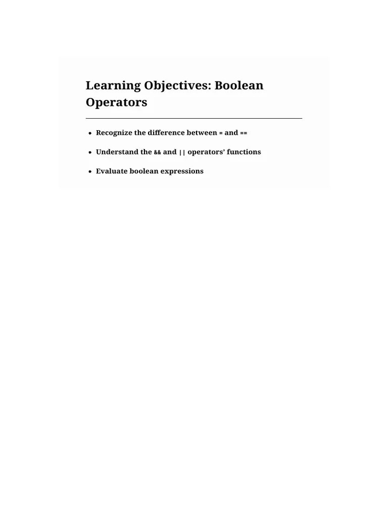 Operators Boolean CPP | PDF | Boolean Data Type | Mathematics