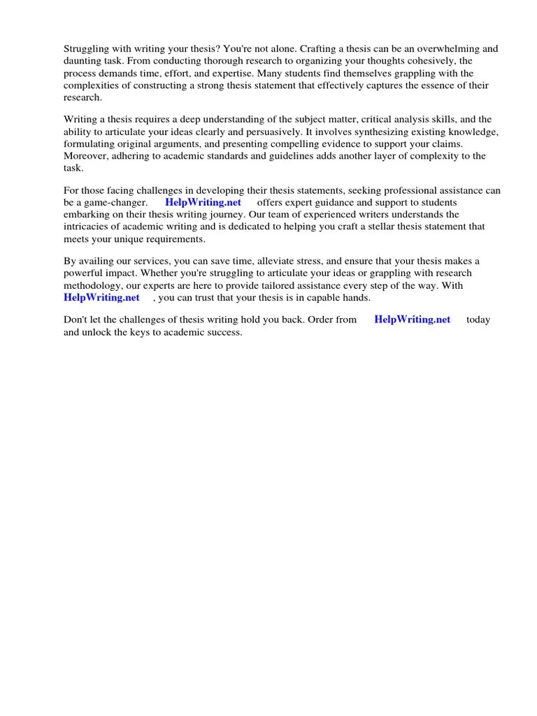 Basic Thesis Statement Examples | Download Free PDF | Essays | Thesis