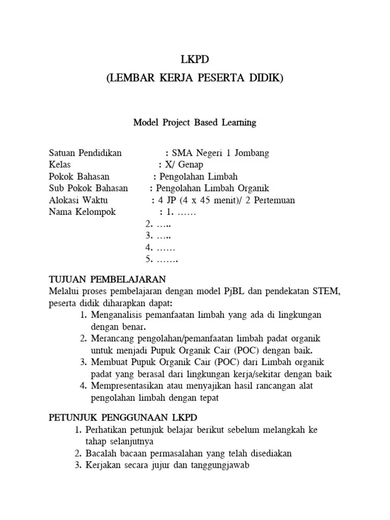 LKPD Pengolahan Limbah | PDF