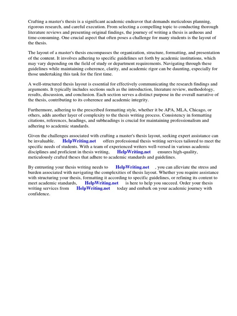 Master Thesis Layouts | PDF