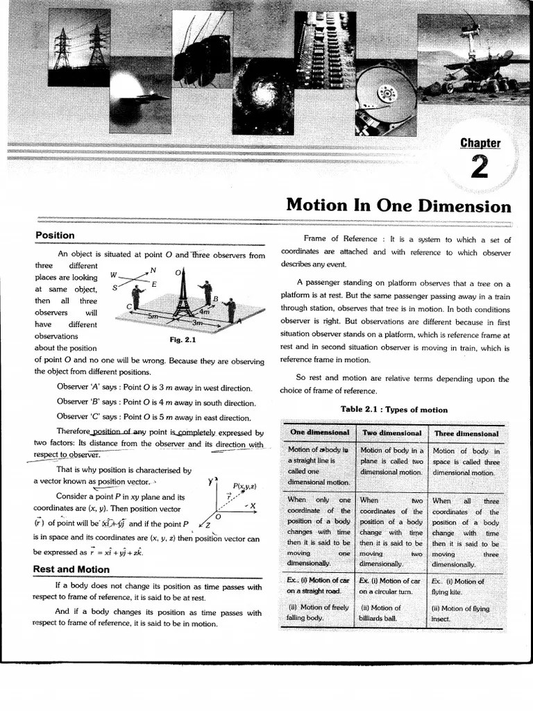 Chapter-2 Motion In One Dimension | PDF | Velocity | Acceleration