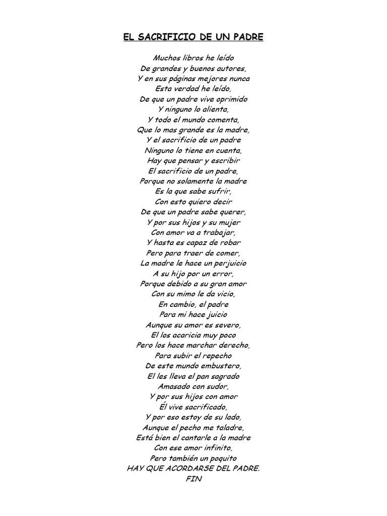 EL SACRIFICIO DE UN PADRE (Poema) | PDF