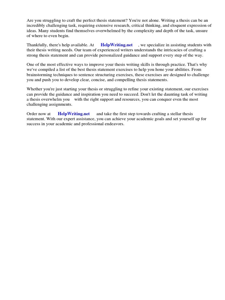 Best Thesis Statement Exercises | Download Free PDF | Essays | Thesis