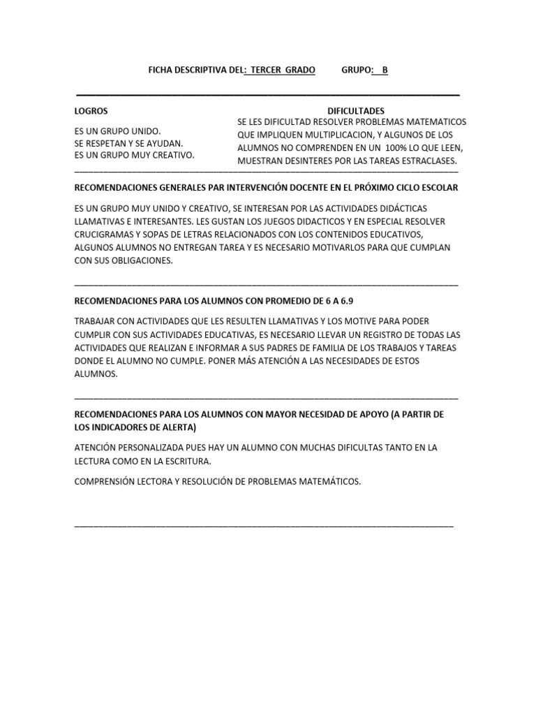Fichas Descriptivas | PDF | Multiplicación | Comprensión Lectora
