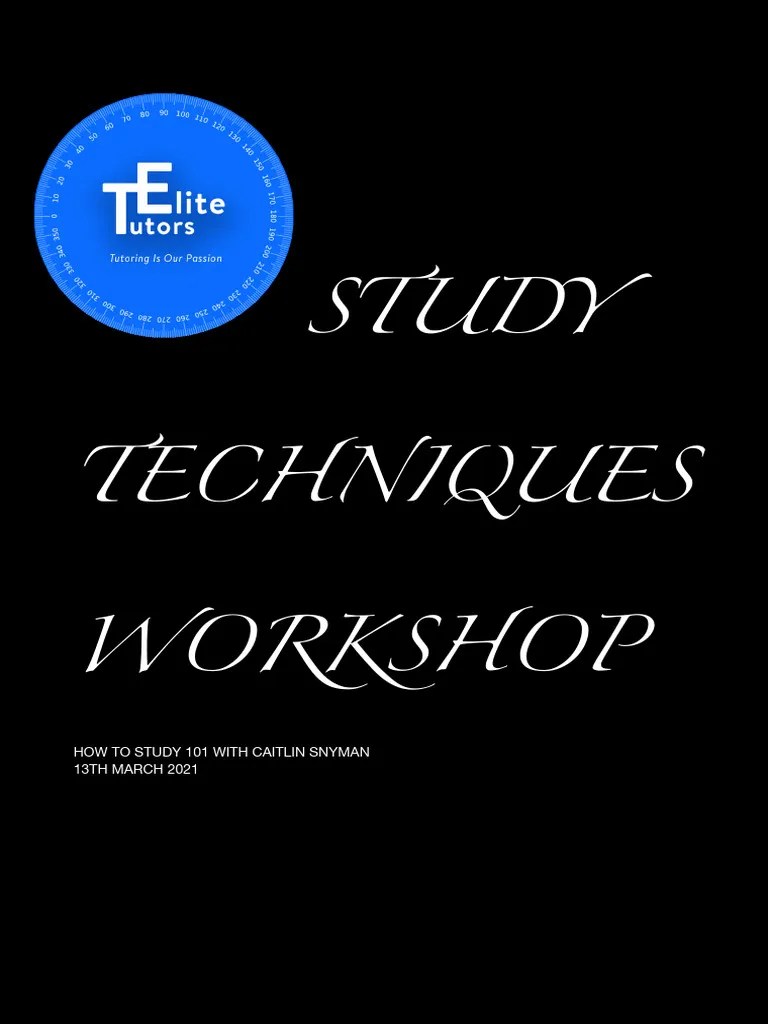 How To Study Workshop | PDF | Cognition | Cognitive Science