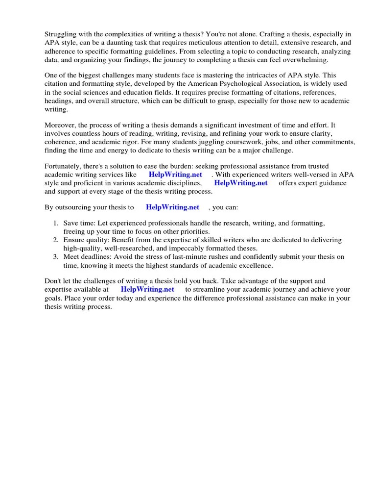 Thesis Apa Style Example | Download Free PDF | Apa Style | Thesis