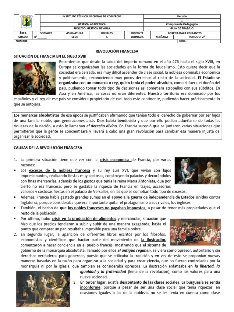 Guía La Revolución Francesa | PDF | Revolución Francesa | Maximilien Robespierre