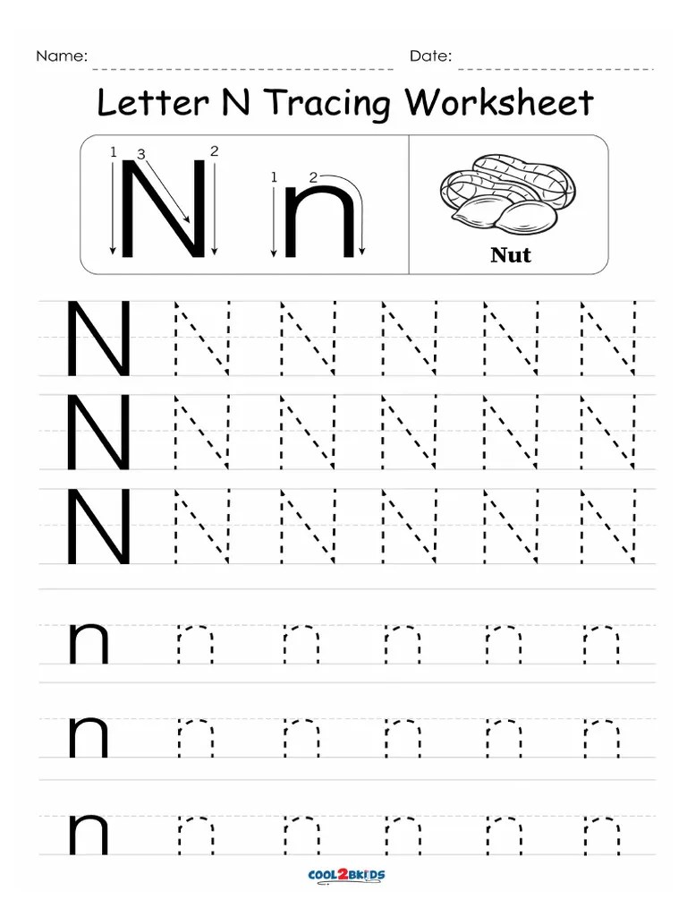 Letter-n-tracing-worksheet