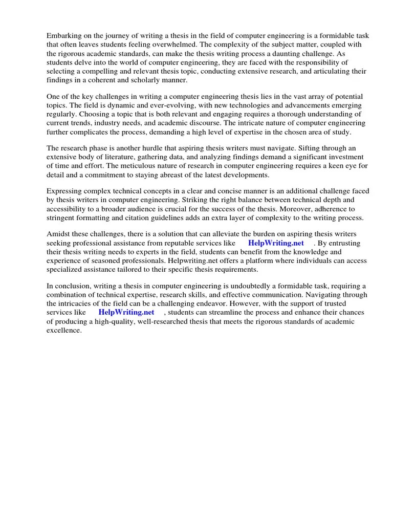 List Of Computer Engineering Thesis Topics | PDF | Thesis | Engineering