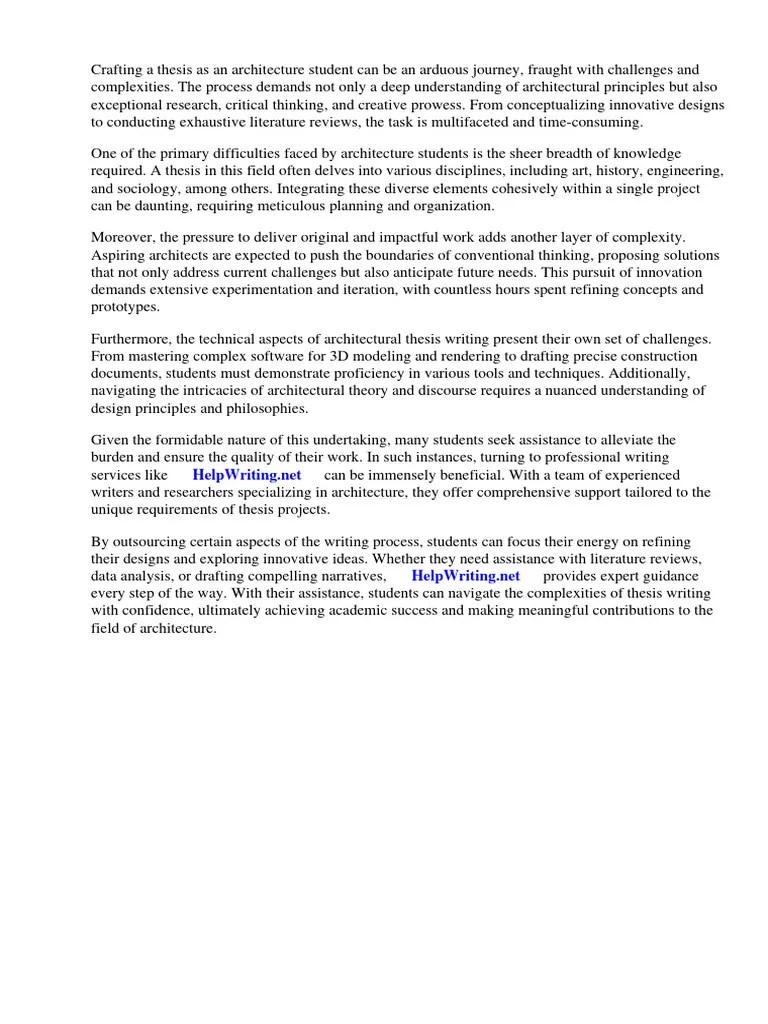 Architect Student Thesis | PDF | Thesis | Architect