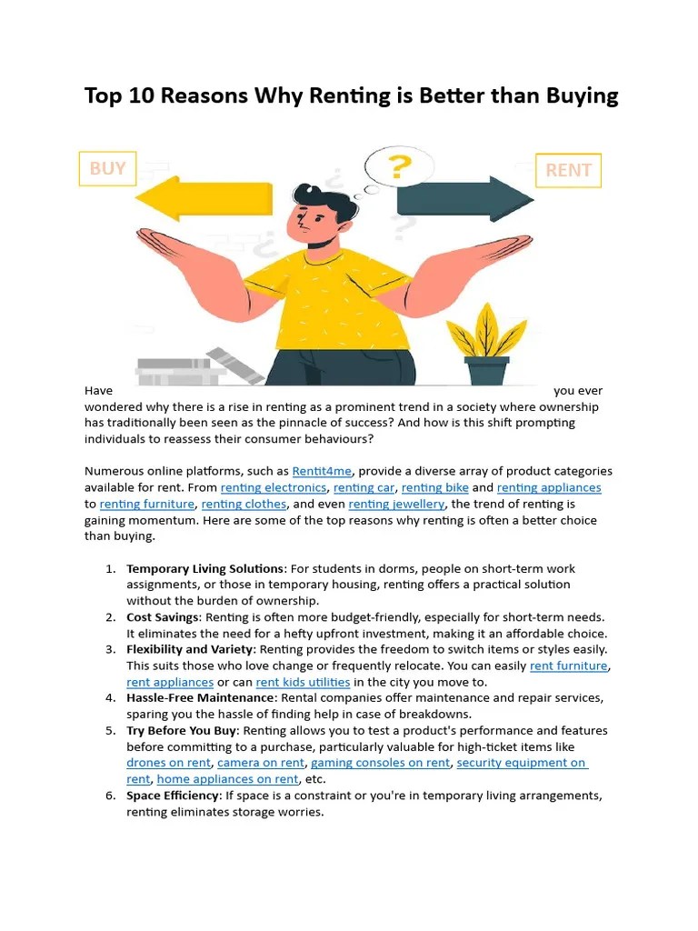 Why Renting Is Better Than Buying | PDF | Renting | Economies