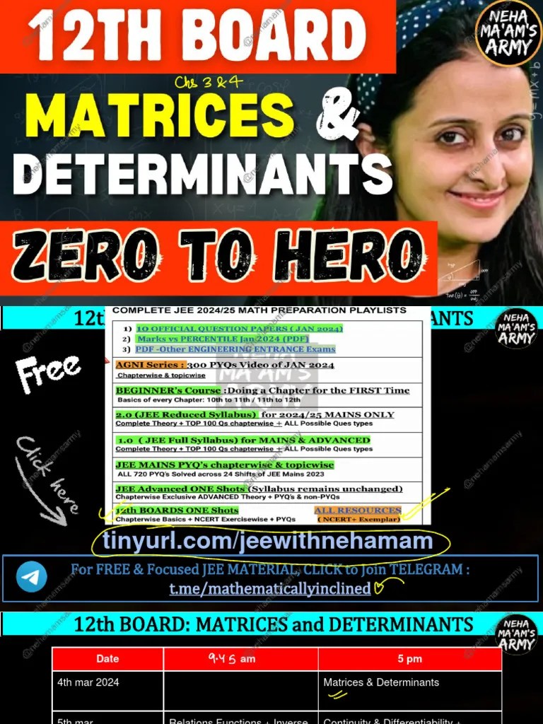 CBSE 12th BOARD_ Matrices And Determinants Version 1 | PDF ...