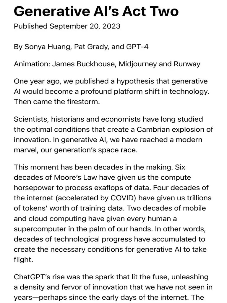 Generative AI's Act Two - Sequoia Capital | PDF | Artificial ...