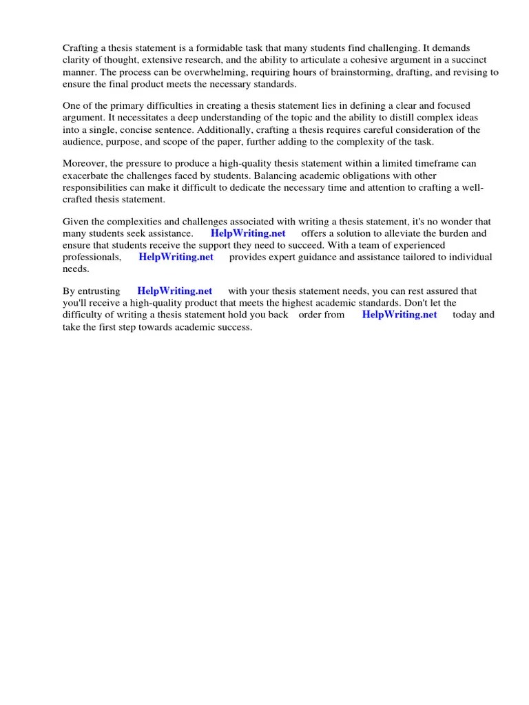 How To Properly Make A Thesis Statement | PDF | Essays | Thesis