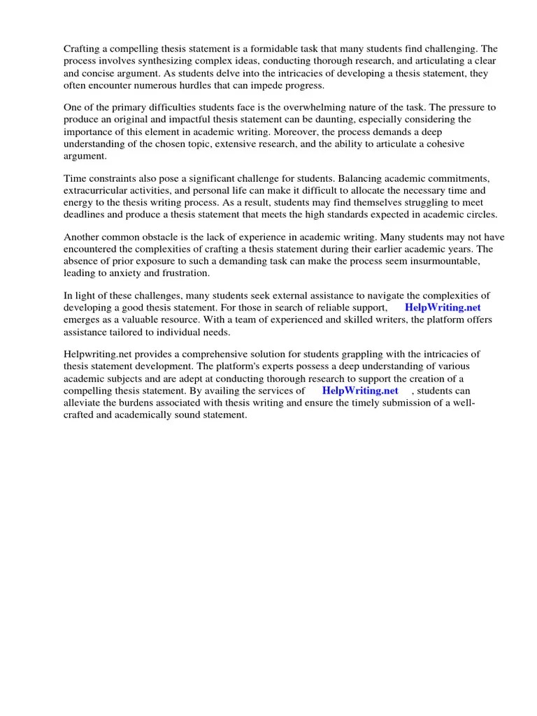 How To Develop A Good Thesis Statement | PDF | Essays | Thesis