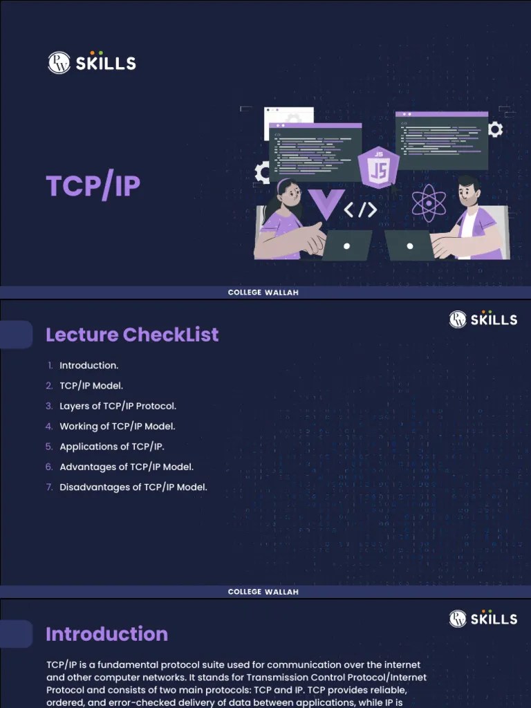 TCP, Ip, Osi By PW Skill | PDF | Internet Protocol Suite | Computer Network