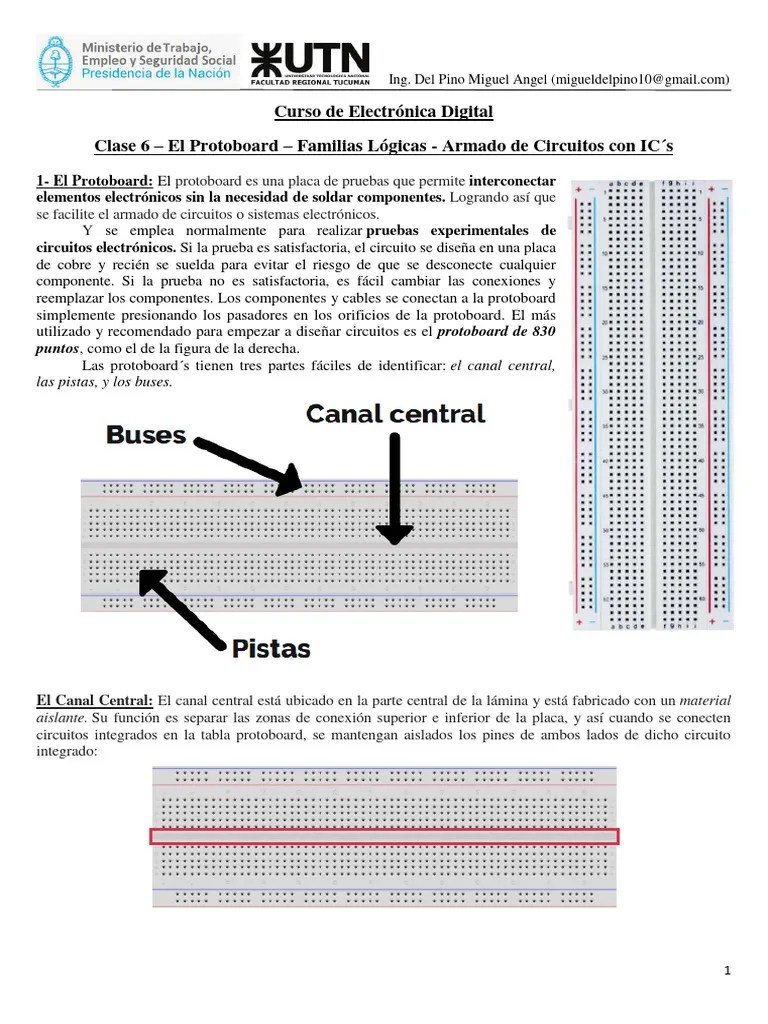 Clase 6 - Electronica Digital - Protoboard - Integrados CMOS Y TTL ...