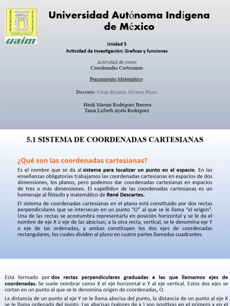 Sistema De Coordenadas Cartesianas | PDF | Sistema De Coordenadas Cartesianas | Sistema Coordinado