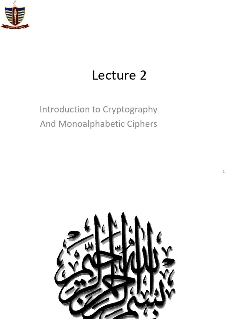 Lecture 2a | Download Free PDF | Cryptography | Cipher
