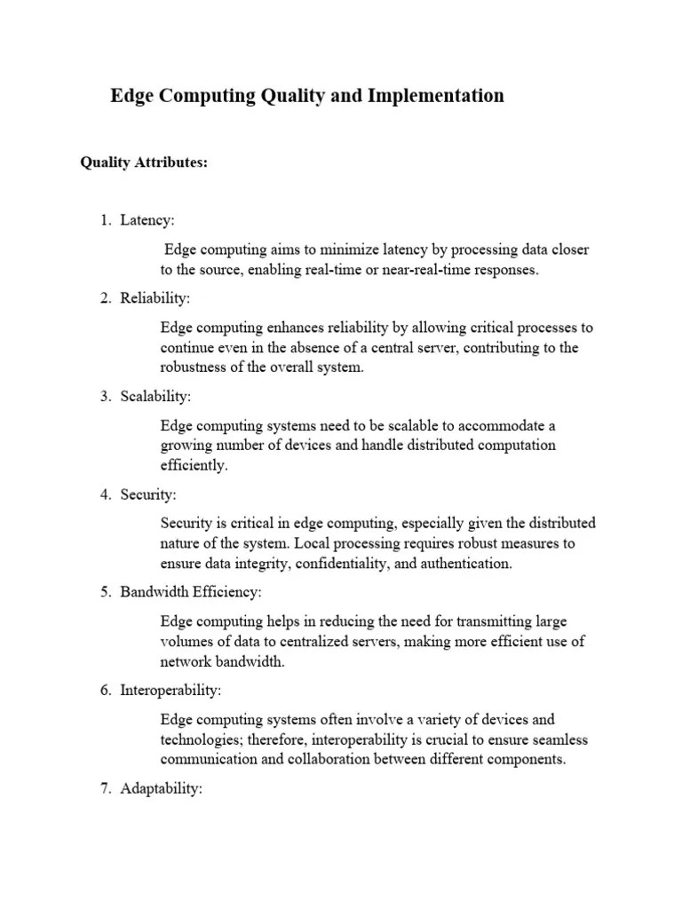 Edge Computing Quality And Implementation | PDF | Internet Of Things ...