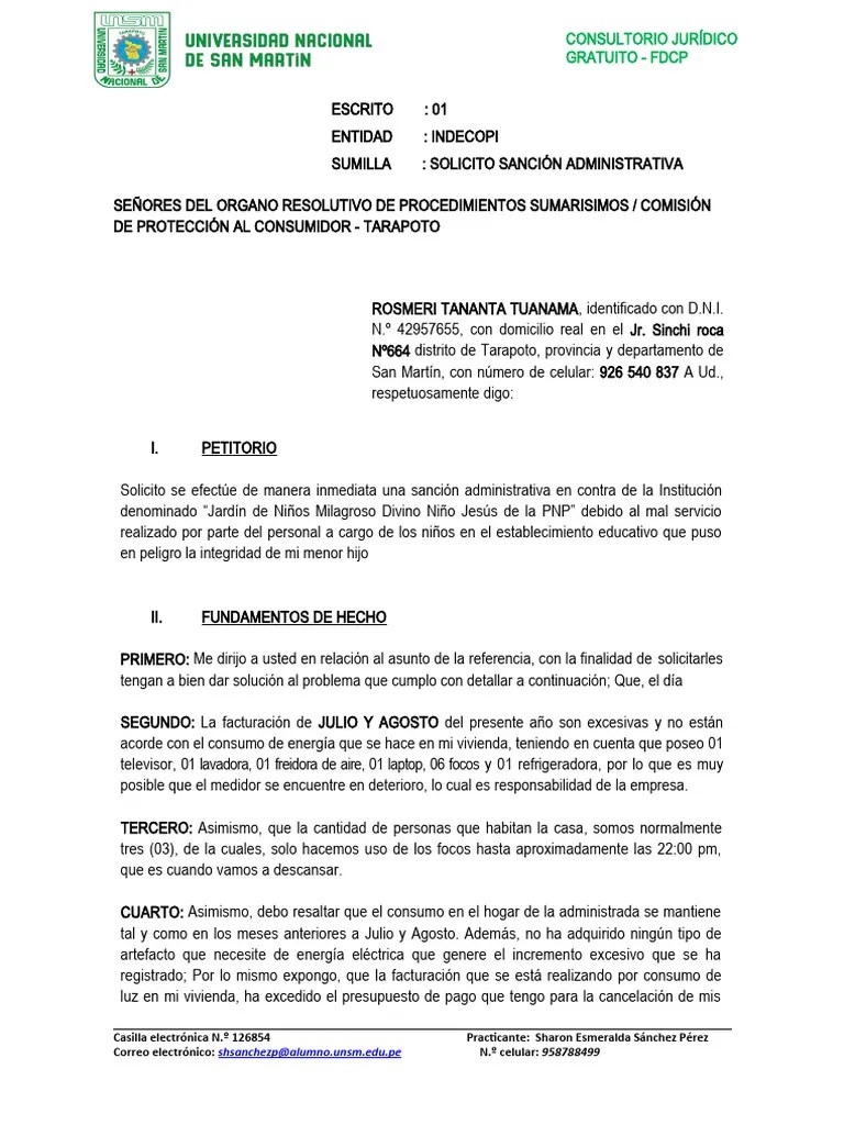 Reclamo Por Cobro Excesivo - Abner Romero Ríos | PDF | Ciencias Políticas | Gobierno