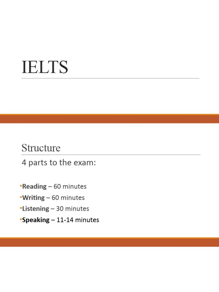 IELTS Structure | PDF | International English Language Testing System ...