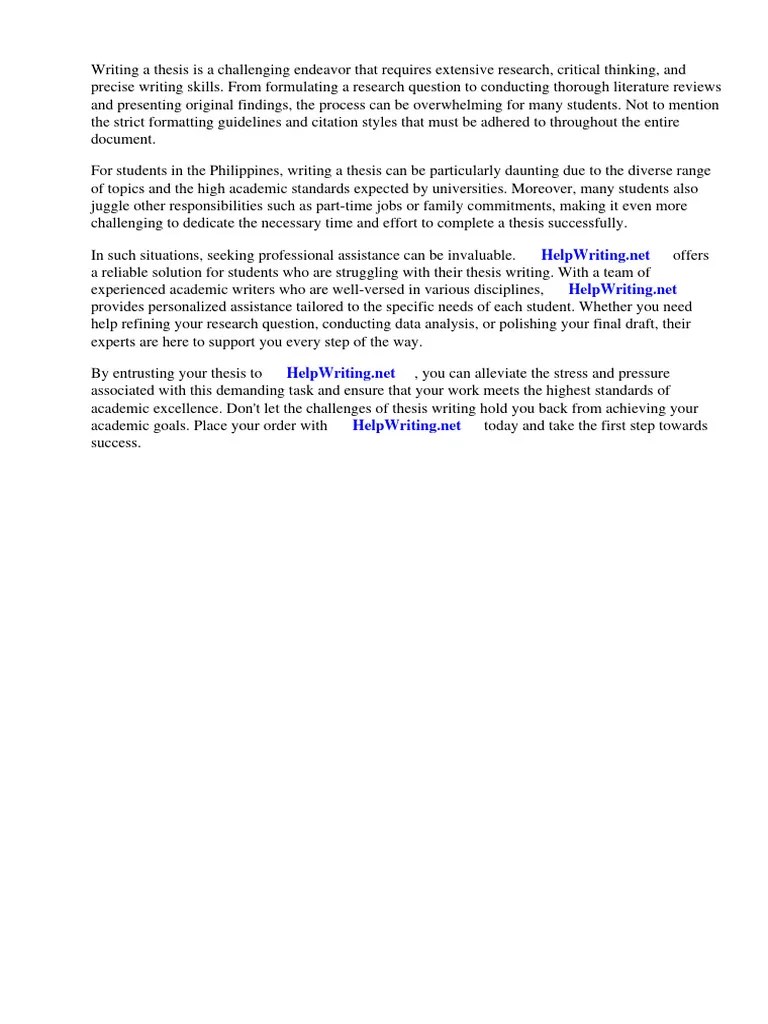 Thesis Sample PDF Philippines | PDF | Thesis | Science