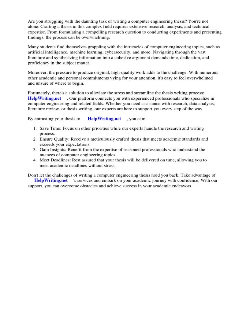 Computer Engineering Thesis Sample | PDF | Engineering | Thesis