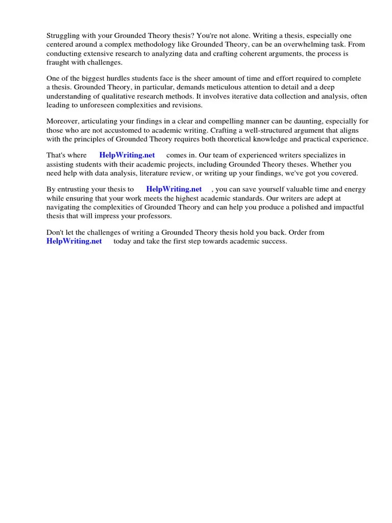 Grounded Theory Thesis PDF | Download Free PDF | Methodology ...