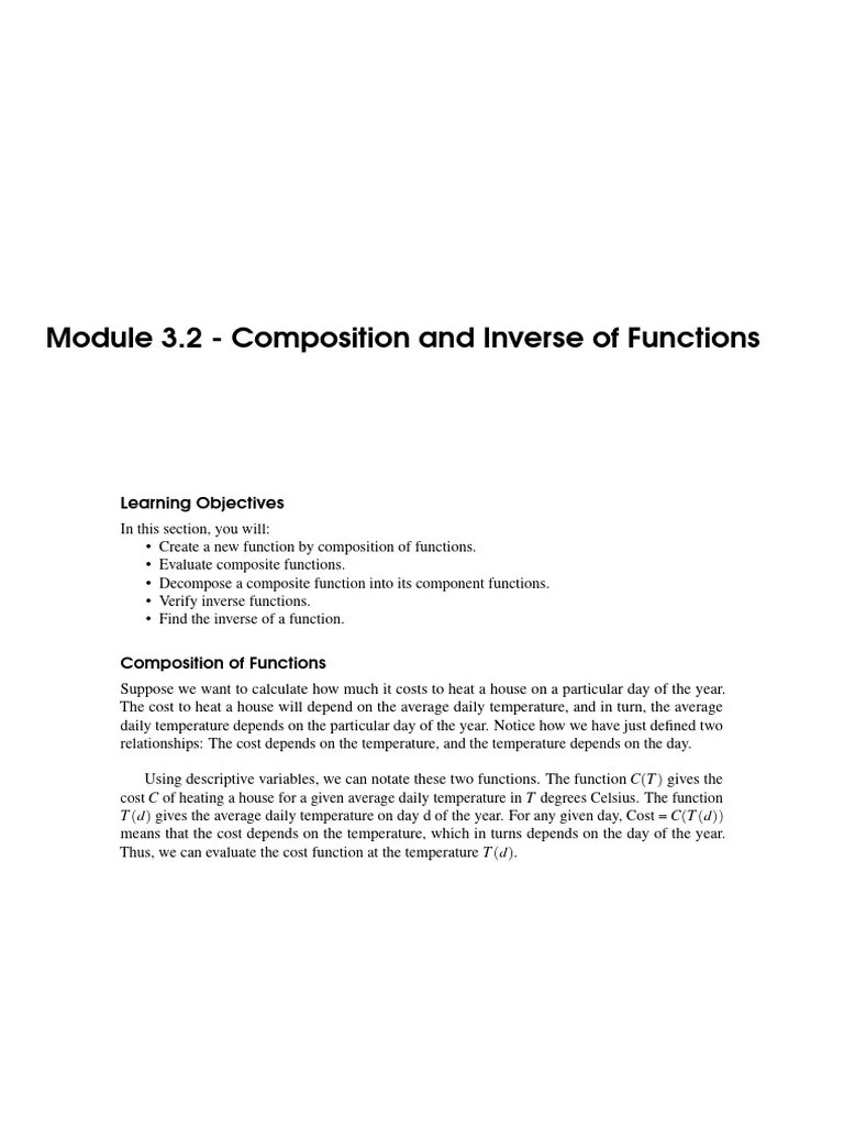 5 Composition And Inverse Functions | PDF | Function (Mathematics ...