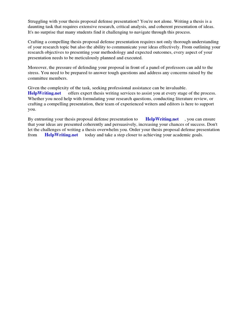 Thesis Proposal Defense Presentation | PDF