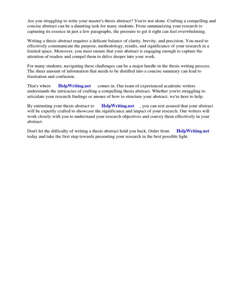 Master Thesis Abstract Template | PDF | Thesis | Abstract (Summary)