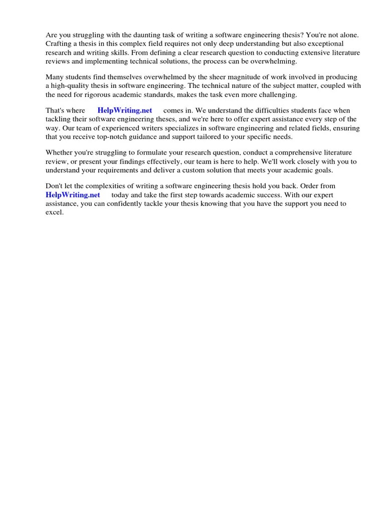 Software Engineering Thesis Examples | Download Free PDF | Software ...