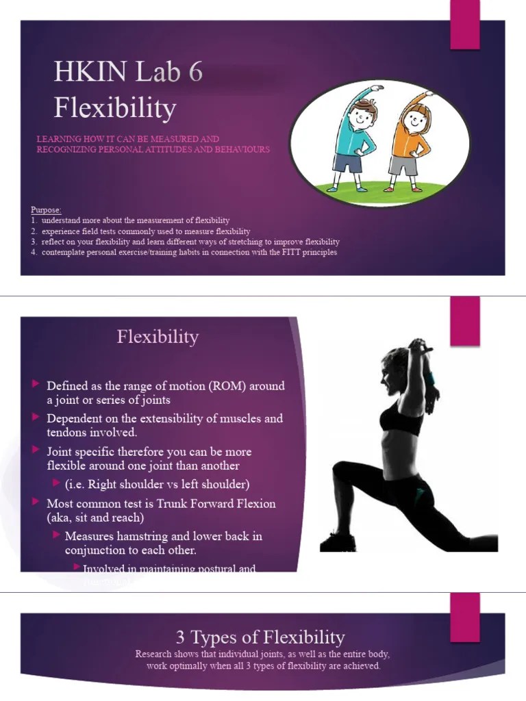 Lab 6 Presentation - Flexibility | Download Free PDF | Flexibility (Anatomy) | Physical Exercise