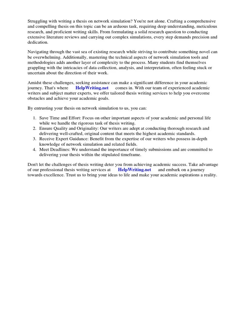 Thesis On Network Simulator | PDF | Computer Network | Simulation
