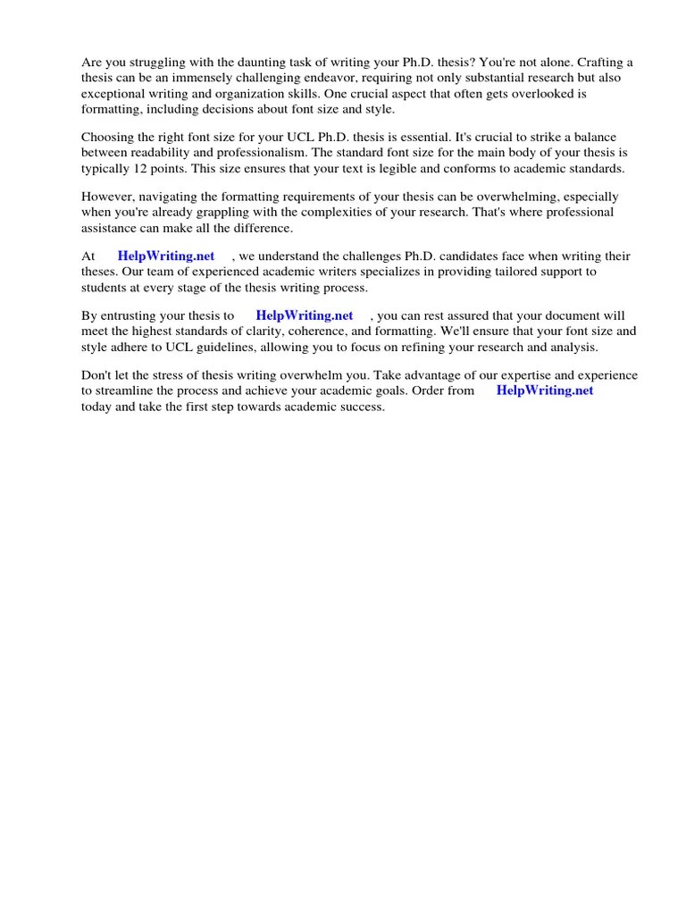 Ucl PHD Thesis Font Size | PDF | Thesis | Page Layout