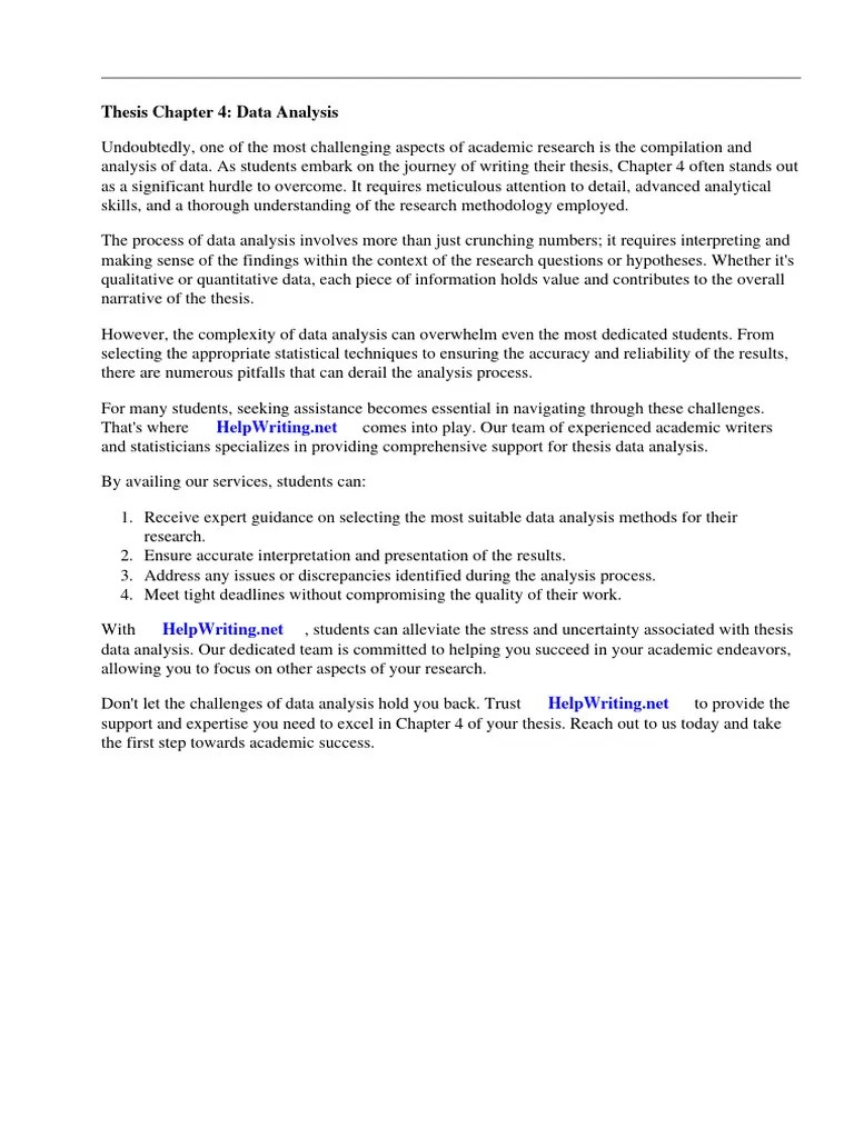 Thesis Chapter 4 Data Analysis | PDF | Data Analysis | Thesis