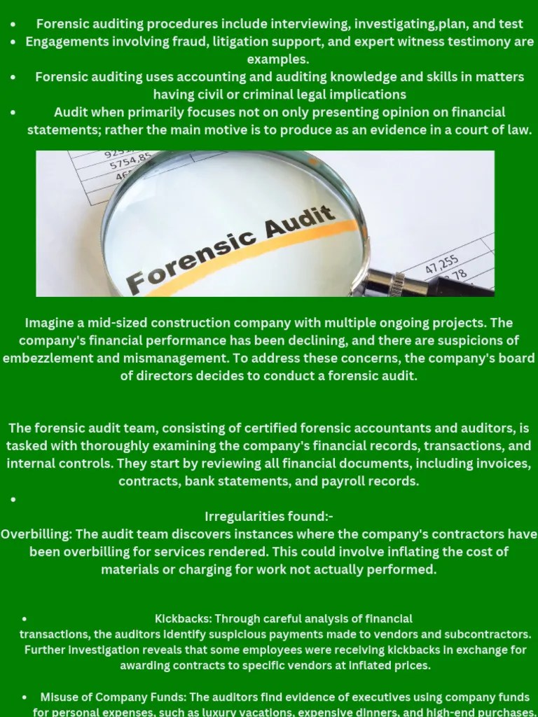 Forensic Audit, Investigation, And Its Plan | PDF | Audit | Internal Audit