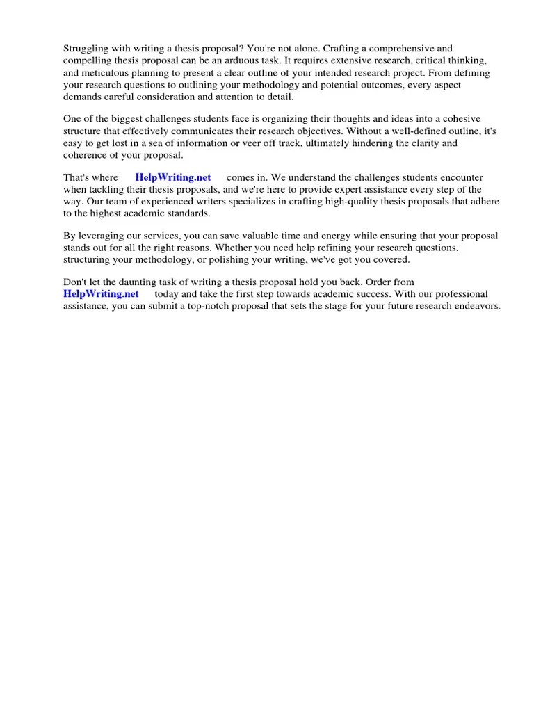 Thesis Proposal Outline Example | PDF