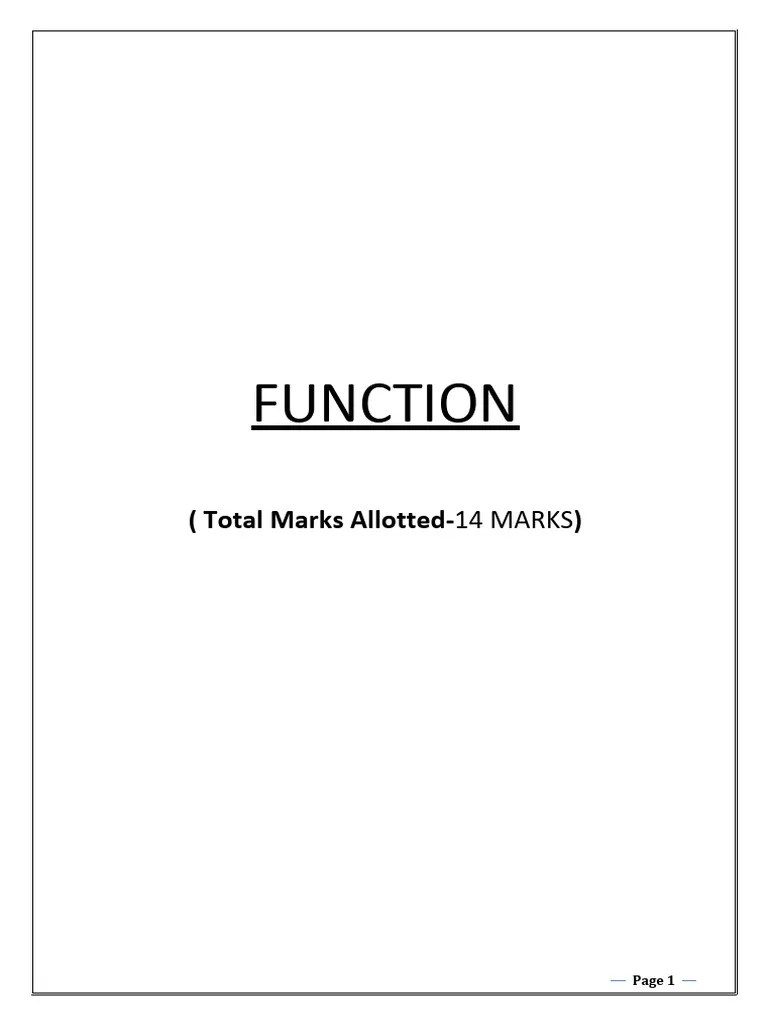 UNIT I Chapter 1 Function | Download Free PDF | Mathematics | Mathematical Objects