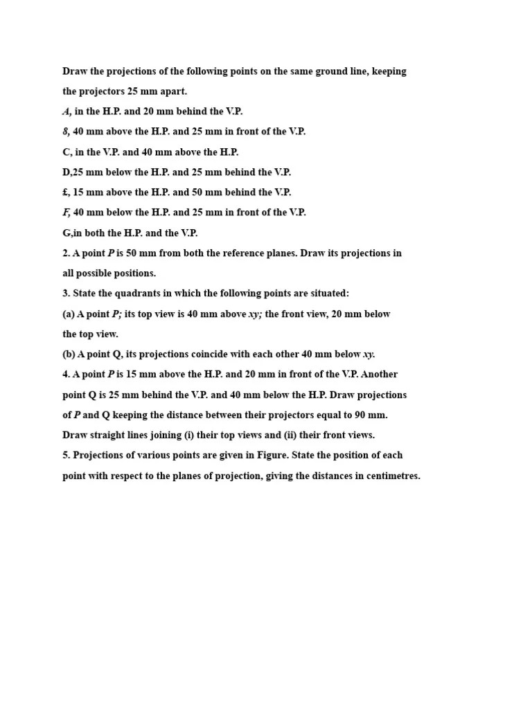 Projection Of Points | PDF