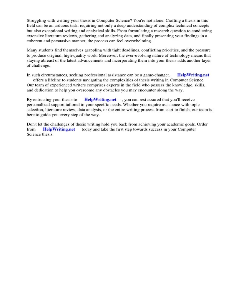 Thesis Title Computer Science | PDF