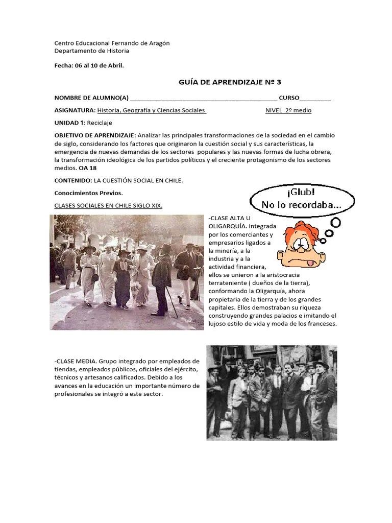 Guia #3 Historia 2º E.M. Cuestion Social | PDF