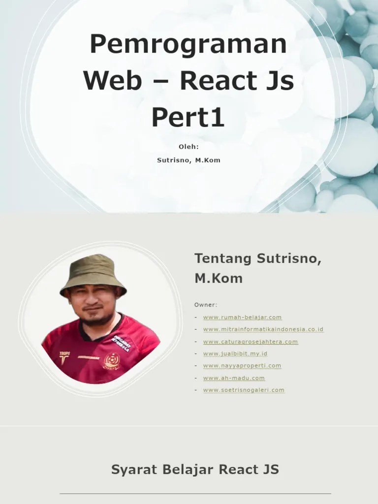 Materi Pertemuan 1 Belajar React Js Untuk Pemula | PDF