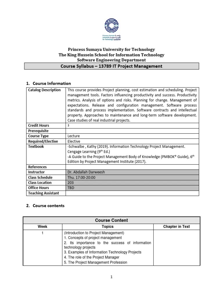 PM Syllabus | PDF | Project Management | Risk