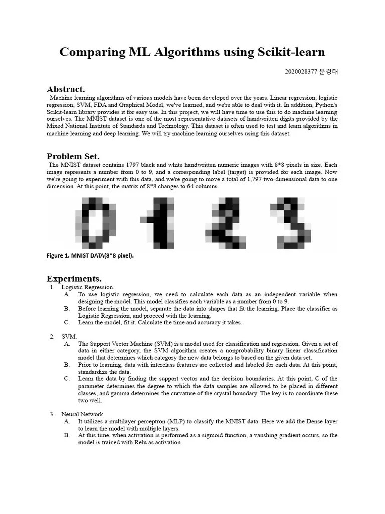 Comparing ML Algorithms Using Scikit | Download Free PDF | Support ...