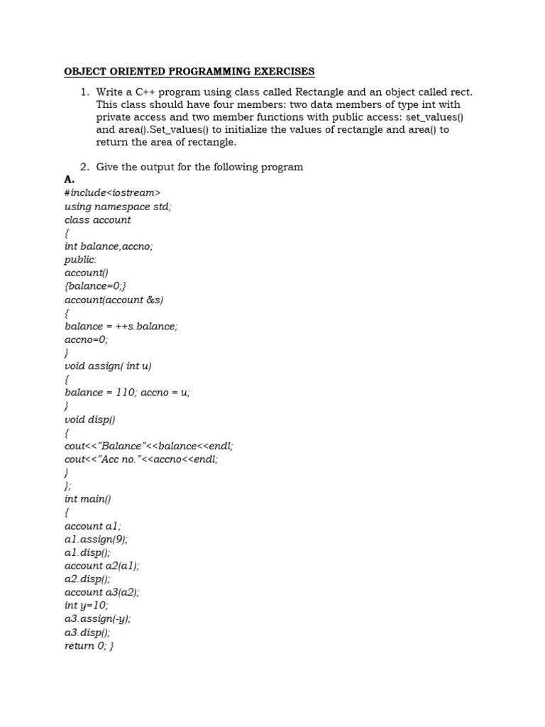 Unit 7 Exercises | PDF | Class (Computer Programming) | Inheritance ...